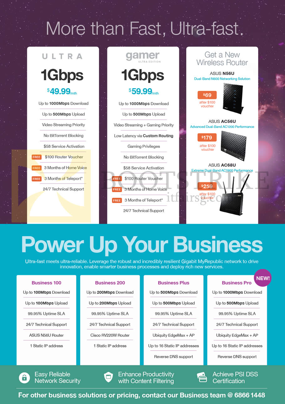 PC SHOW 2014 price list image brochure of MyRepublic Fibre Broadband 1Gbps Ultra, Gamer, Business 100, 200, Plus, Pro