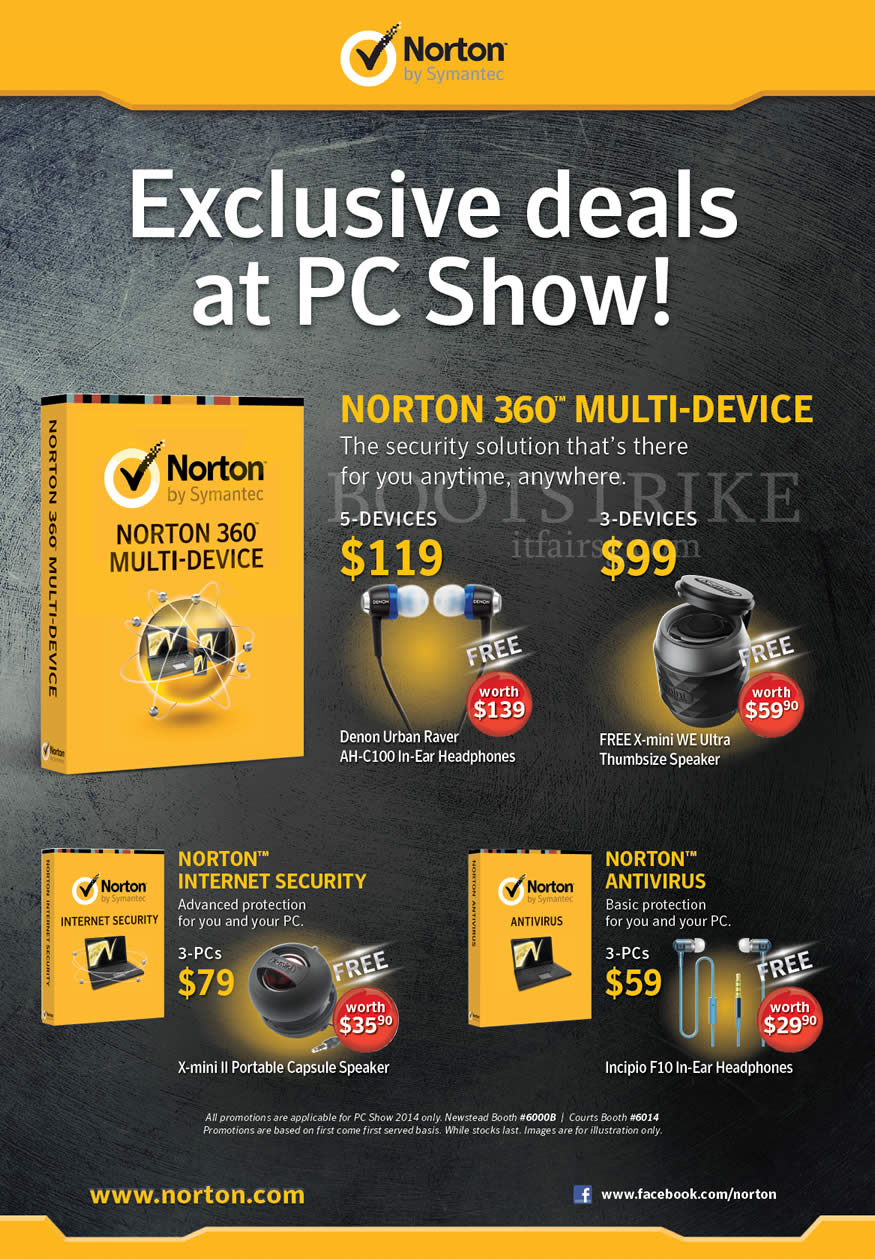 PC SHOW 2014 price list image brochure of Norton Security Software 360 Multi-Device, Internet Security, Antivirus