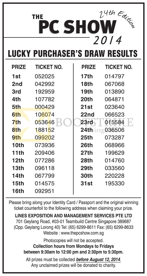 PC SHOW 2014 price list image brochure of PC SHOW 2014 Lucky Draw Results
