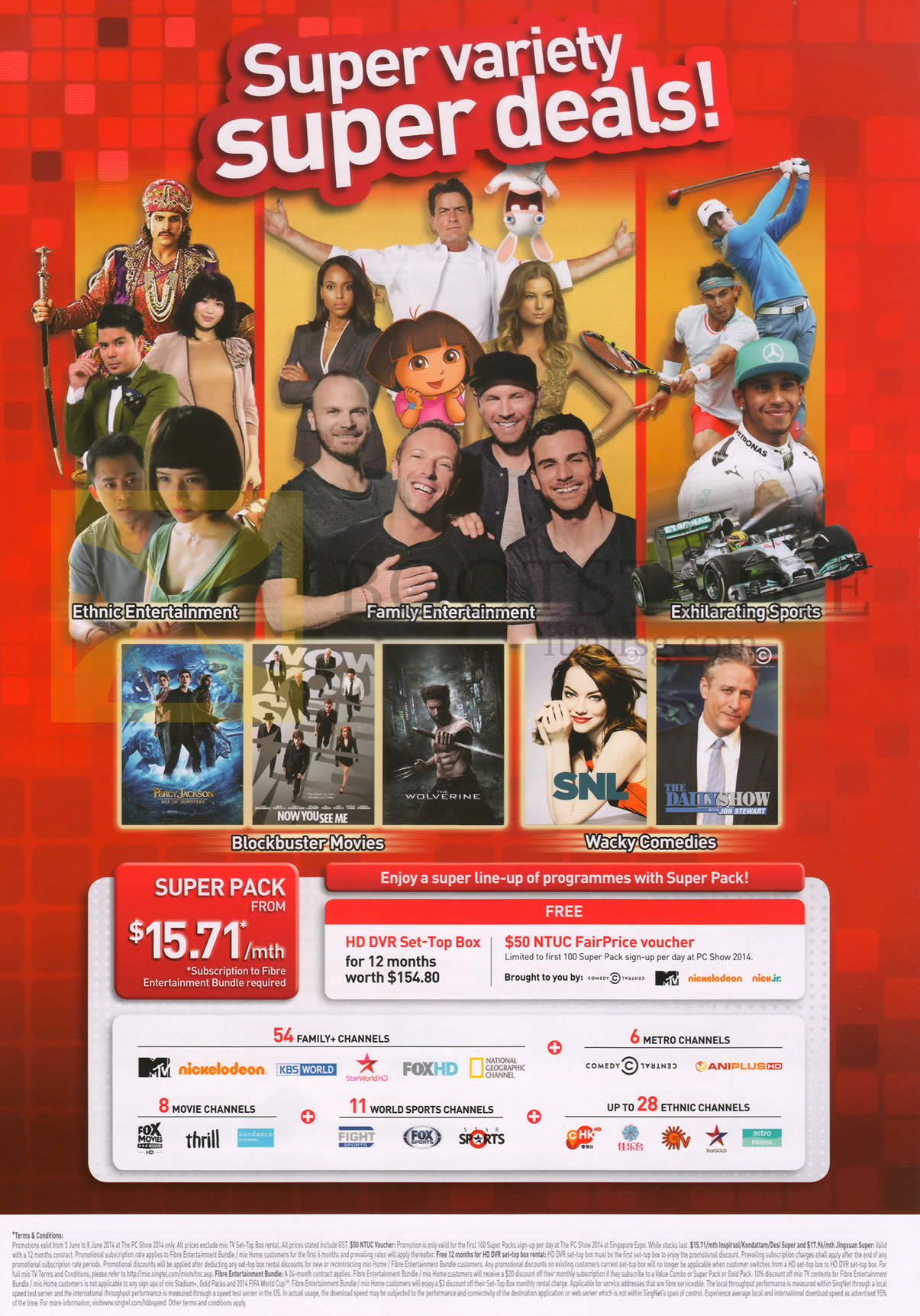 PC SHOW 2014 price list image brochure of Singtel Mio TV Super Pack