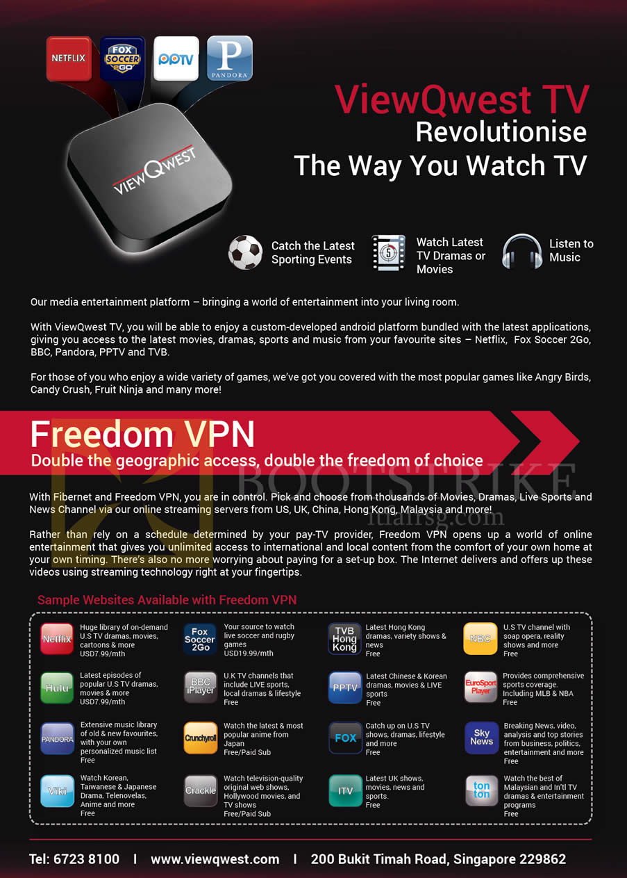 PC SHOW 2014 price list image brochure of ViewQwest Freedom VPN TV