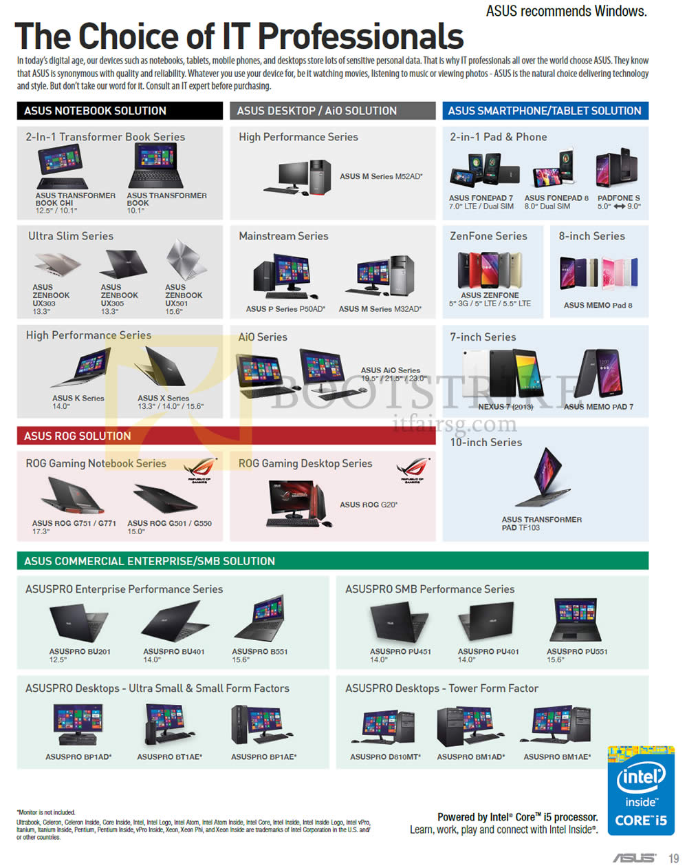 PC SHOW 2015 price list image brochure of ASUS Choice Of IT Professionals