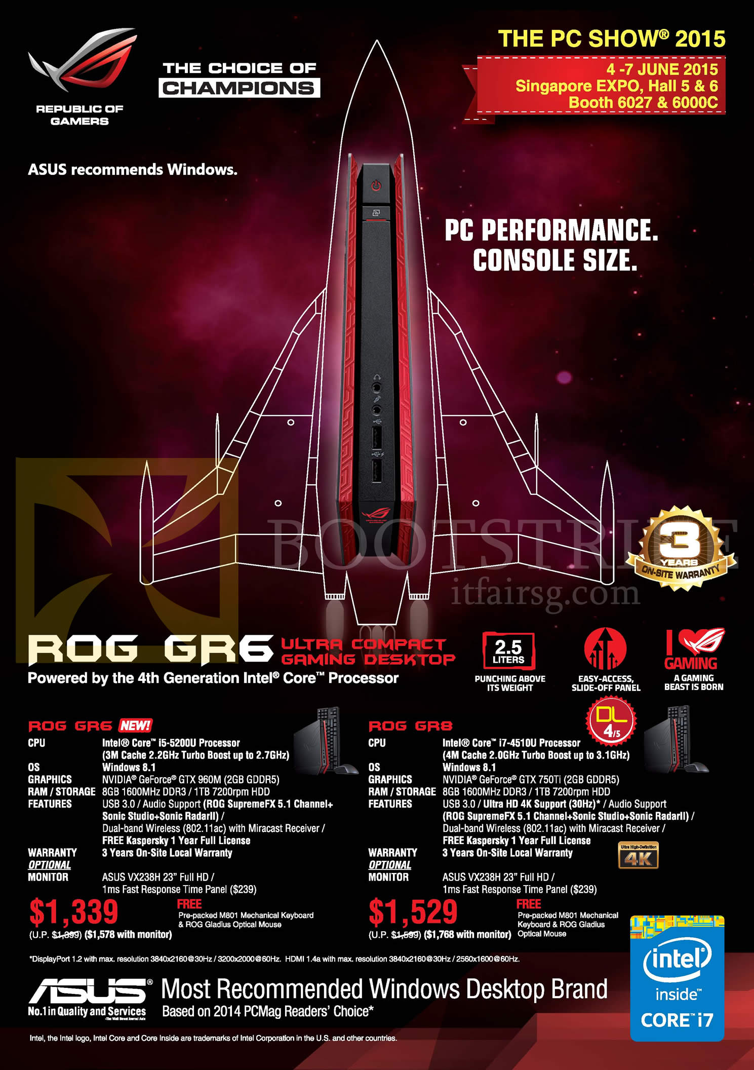 PC SHOW 2015 price list image brochure of ASUS Desktop PC ROG GR6, GR8