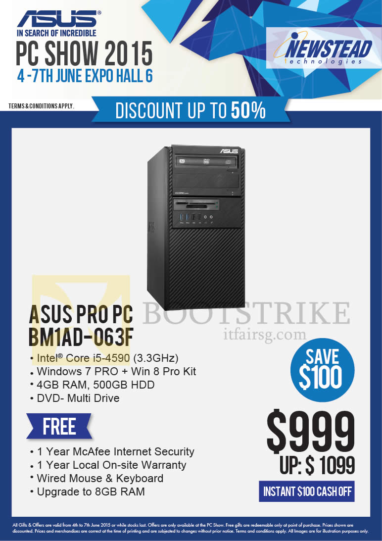 PC SHOW 2015 price list image brochure of ASUS Newstead Desktop PC BM1AD-063F