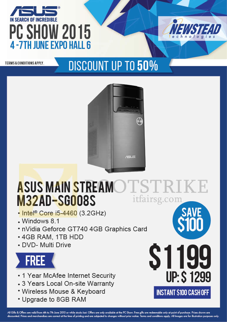 PC SHOW 2015 price list image brochure of ASUS Newstead Desktop PC Main Stream M32AD-SG008S