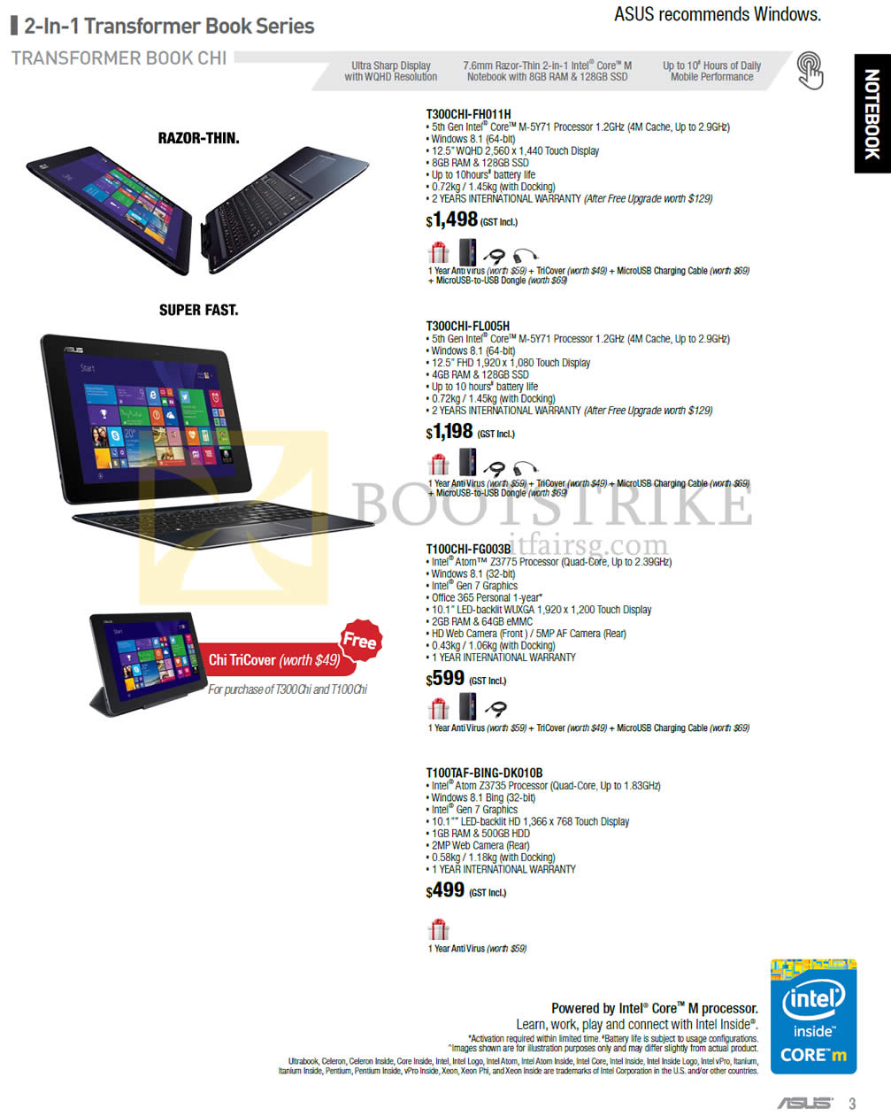 PC SHOW 2015 price list image brochure of ASUS Notebooks Transformer Book Chi T300CHI-FH011H, T300CHI-FL005H, T100CHI-FG003B, T100TAF-BING-DK010B