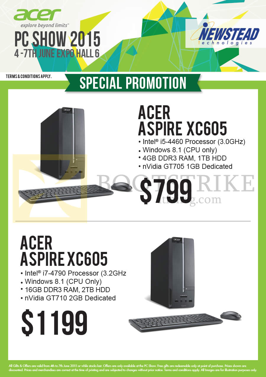 PC SHOW 2015 price list image brochure of Acer Newstead Desktop PCs Aspire XC605