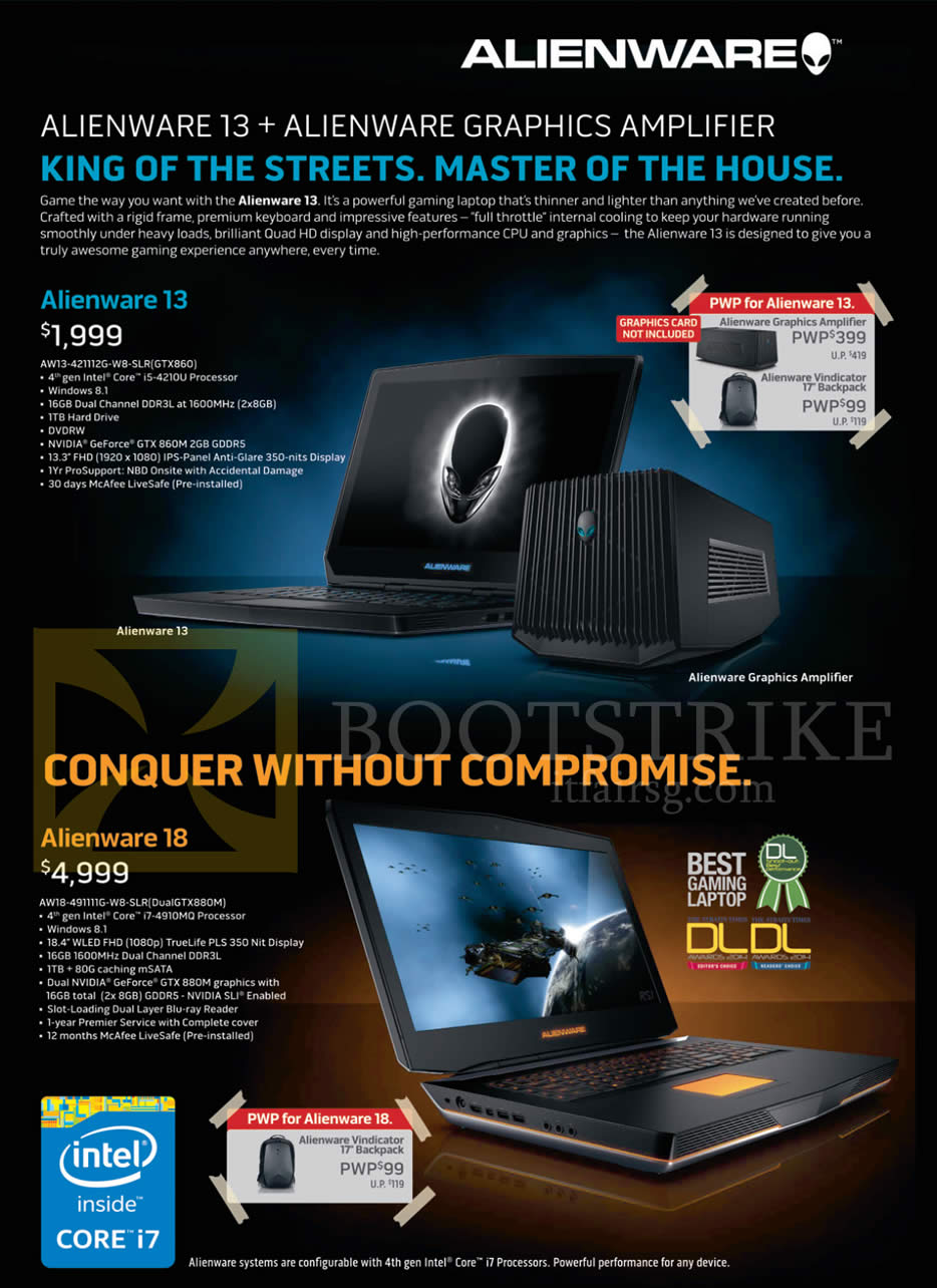 PC SHOW 2015 price list image brochure of Dell Notebooks Alienware 13, 18