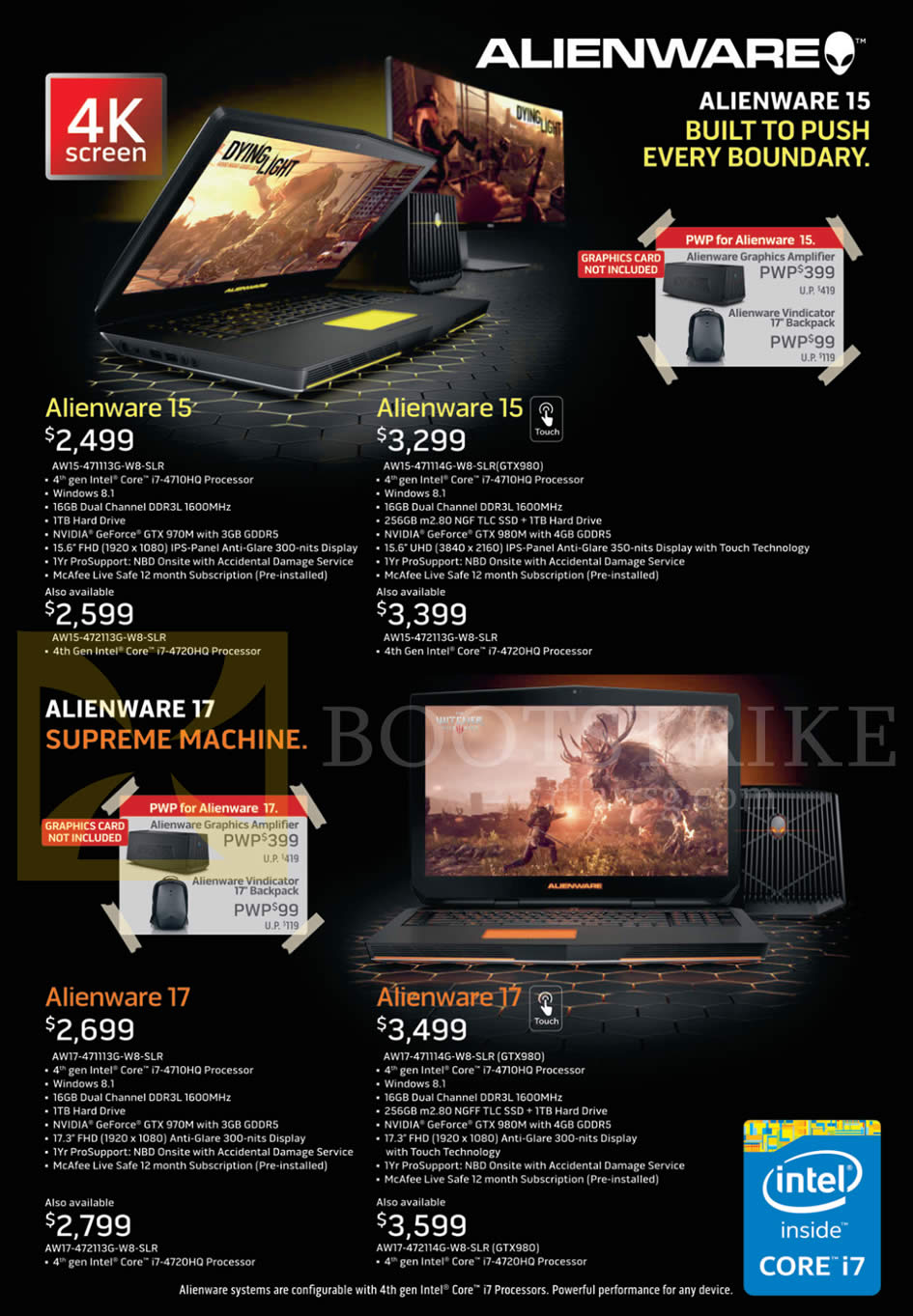 PC SHOW 2015 price list image brochure of Dell Notebooks Alienware 15, Alienware 17