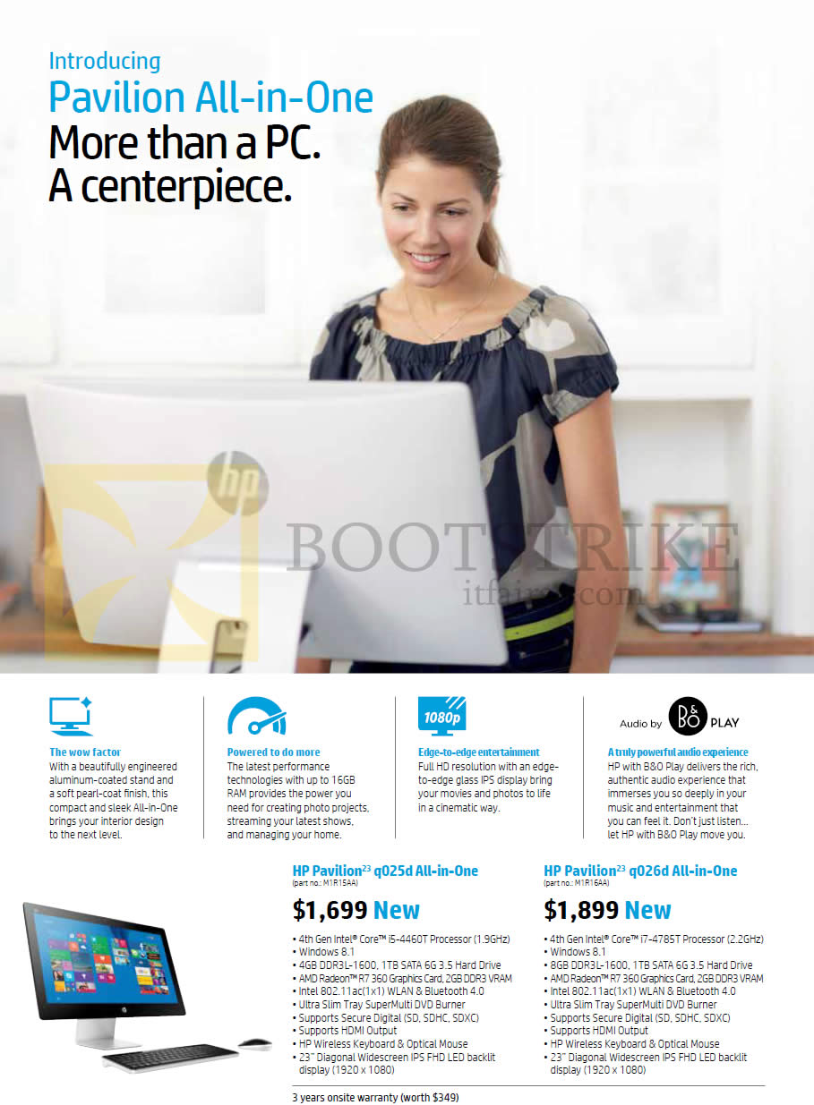 PC SHOW 2015 price list image brochure of HP AIO Desktop PC Pavilion Q025d, Q026d