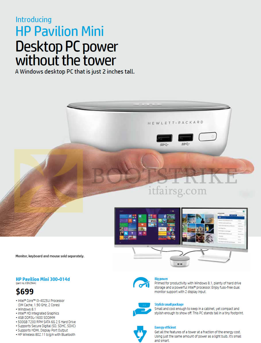 PC SHOW 2015 price list image brochure of HP Desktop PC Pavilion Mini 300-014d