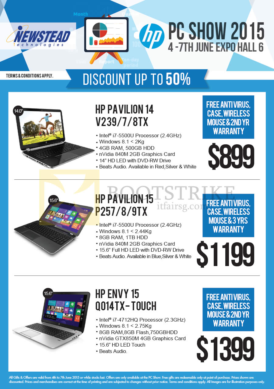 PC SHOW 2015 price list image brochure of HP Newstead Notebooks Pavilion 14 V239TX, V237TX, V238TX, Pavilion 15 P257TX, P258TX, P259TX, Envy 15 Q014TX-Touch