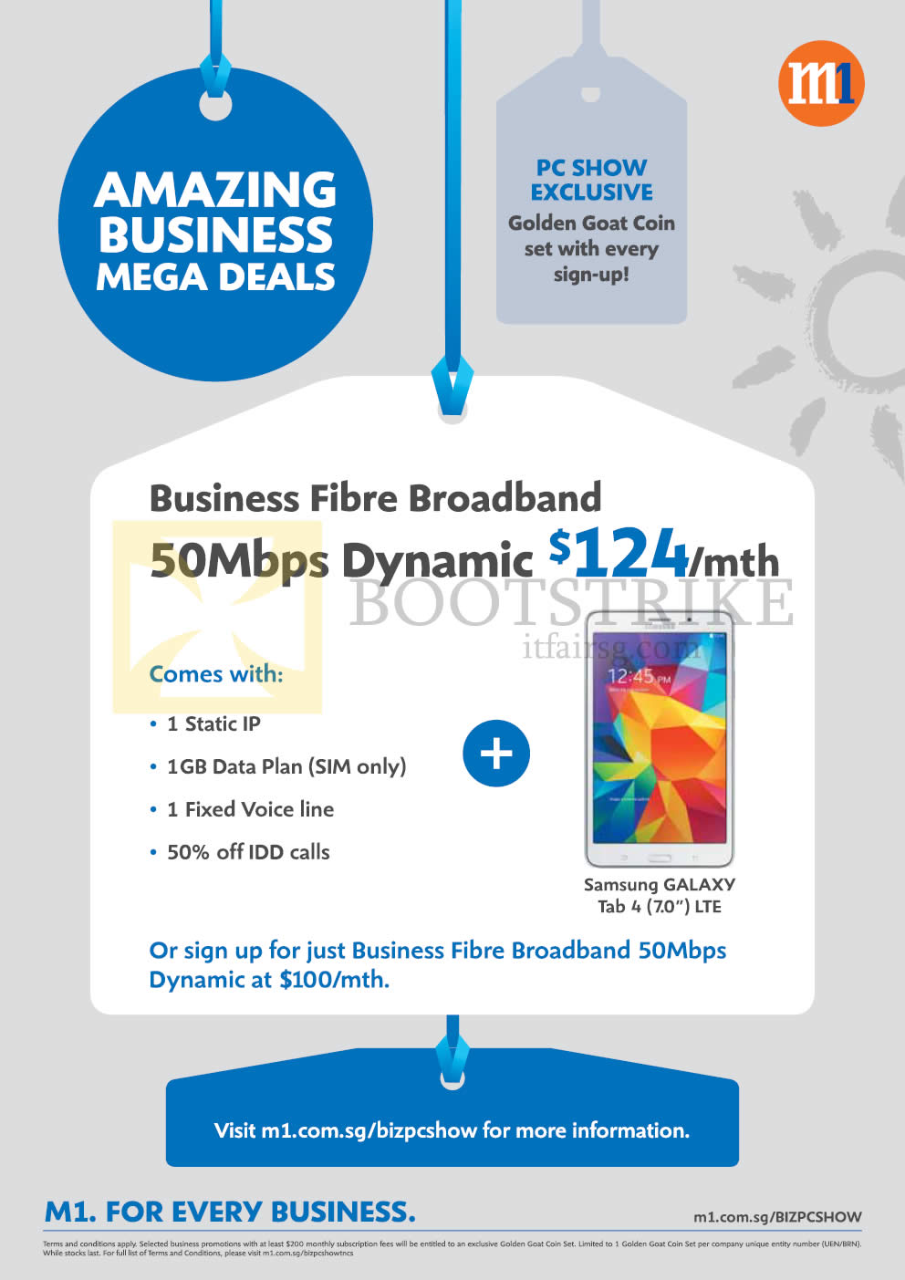 PC SHOW 2015 price list image brochure of M1 Business Fibre Broadband 50Mbps Dynamic