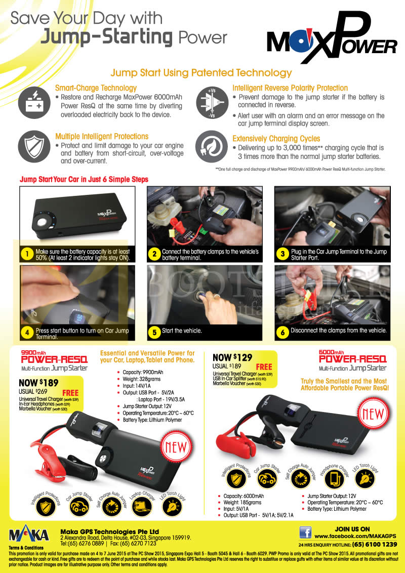 PC SHOW 2015 price list image brochure of Maka GPS Universal Travel Charger MaxPower Power-ResQ