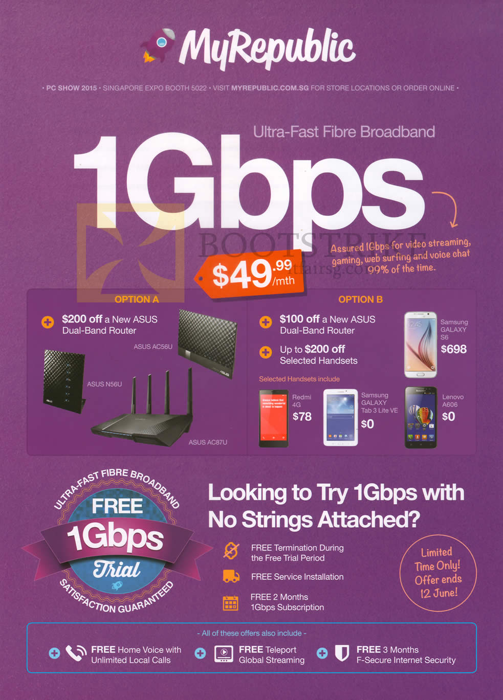 PC SHOW 2015 price list image brochure of MyRepublic 49.99 1Gbps Fibre Broadband, Free Trial