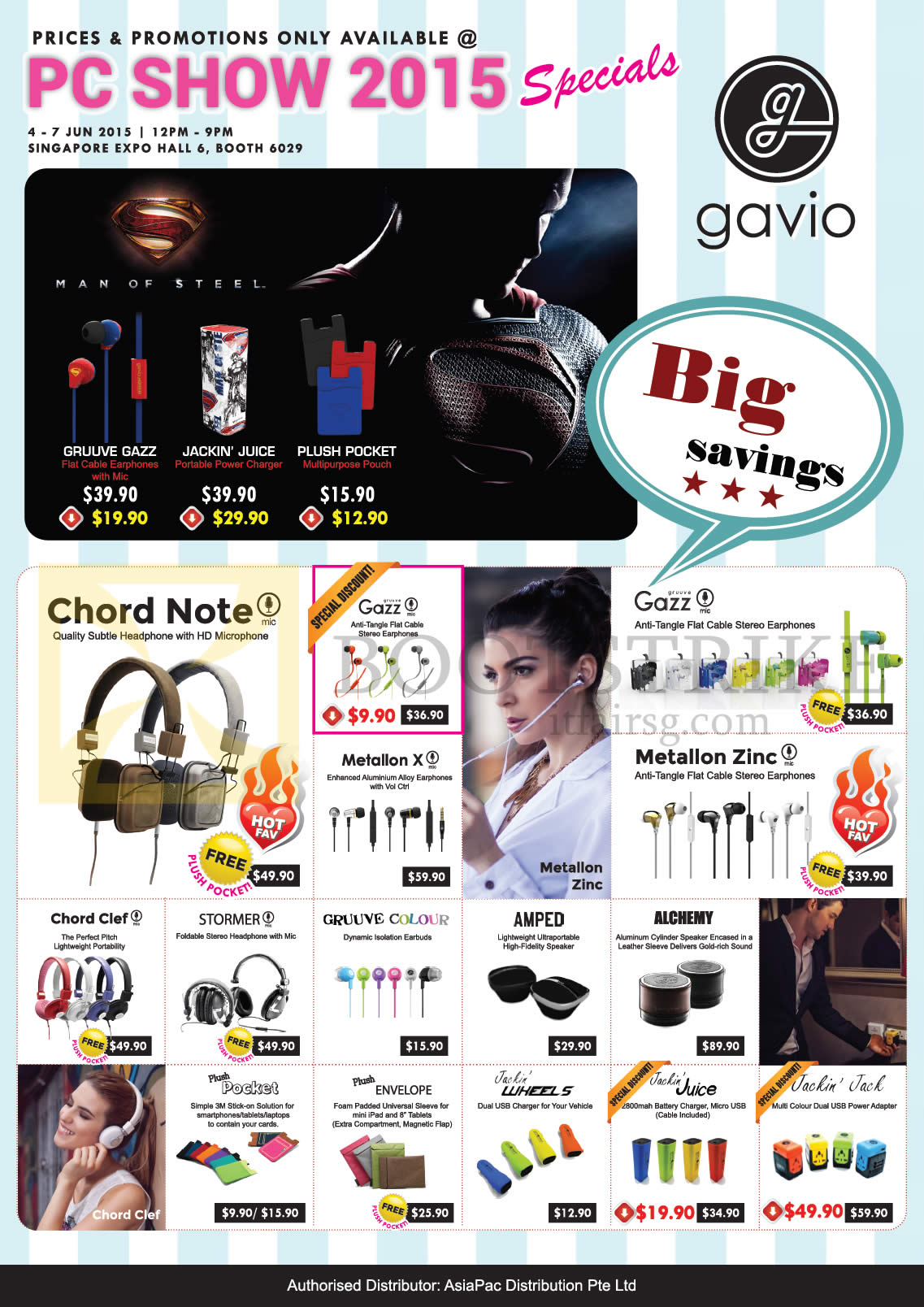 PC SHOW 2015 price list image brochure of Newstead Gavio Headphones, Earphones, USB Charger, Power Adapter, Speaker