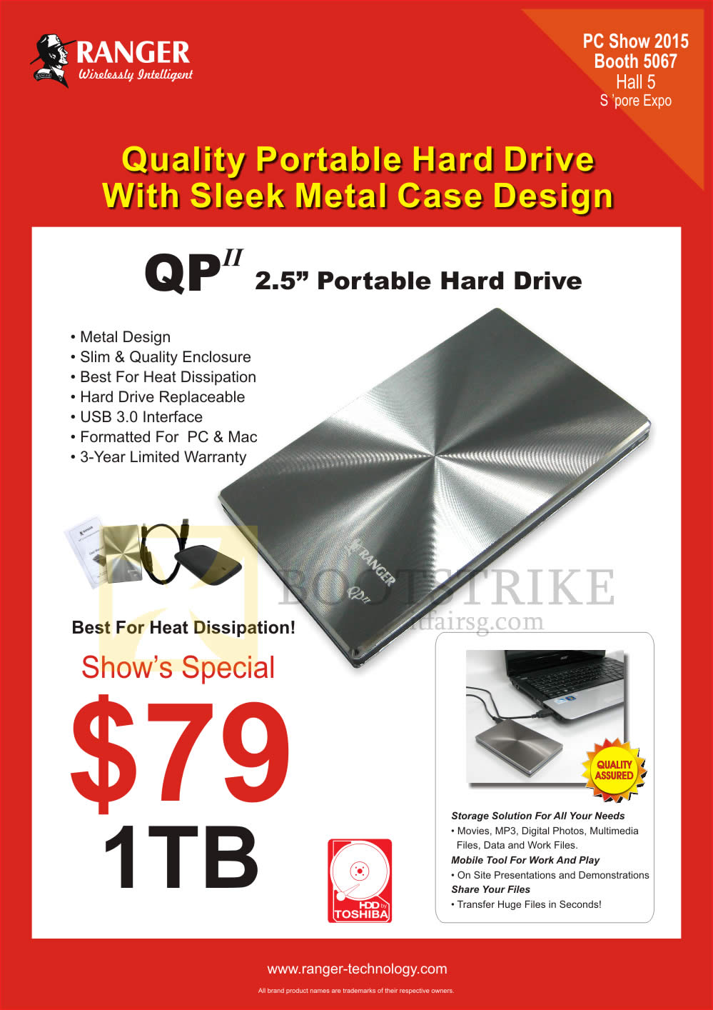 PC SHOW 2015 price list image brochure of Ranger QP II External Storage Drive 1TB