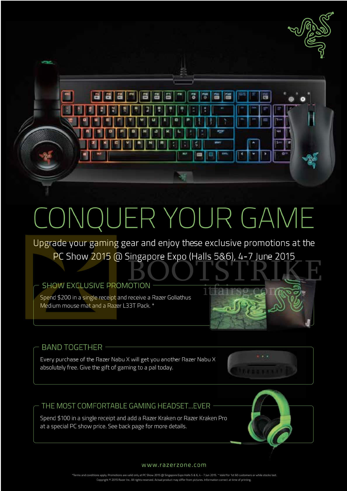 PC SHOW 2015 price list image brochure of Razer Spend N Redeem, Nabu X, Purchase-with-Purchase