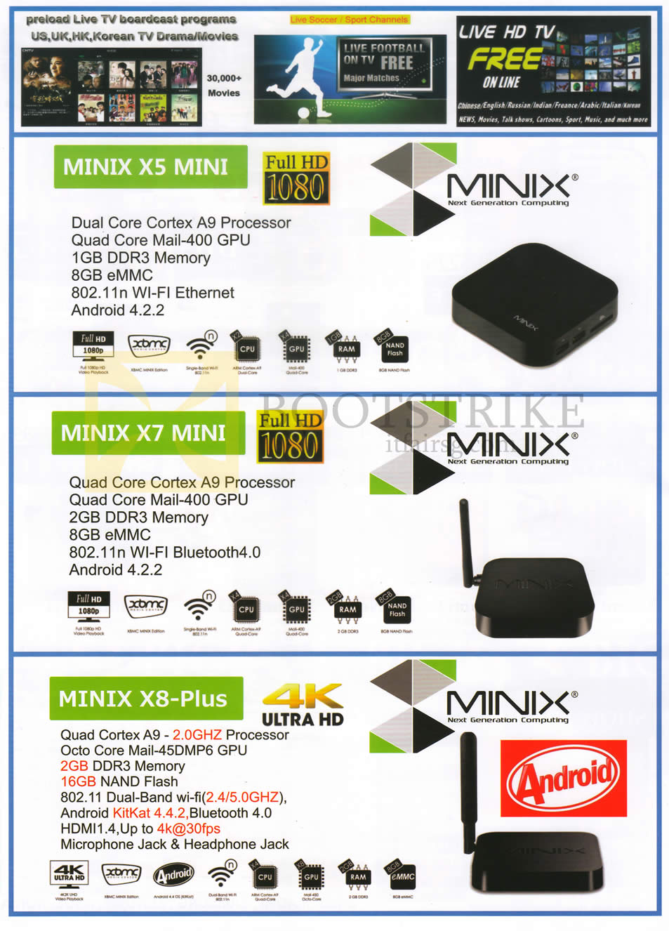 PC SHOW 2015 price list image brochure of SGVideopro Minix X5 Mini, X7 Mini, X8-Plus