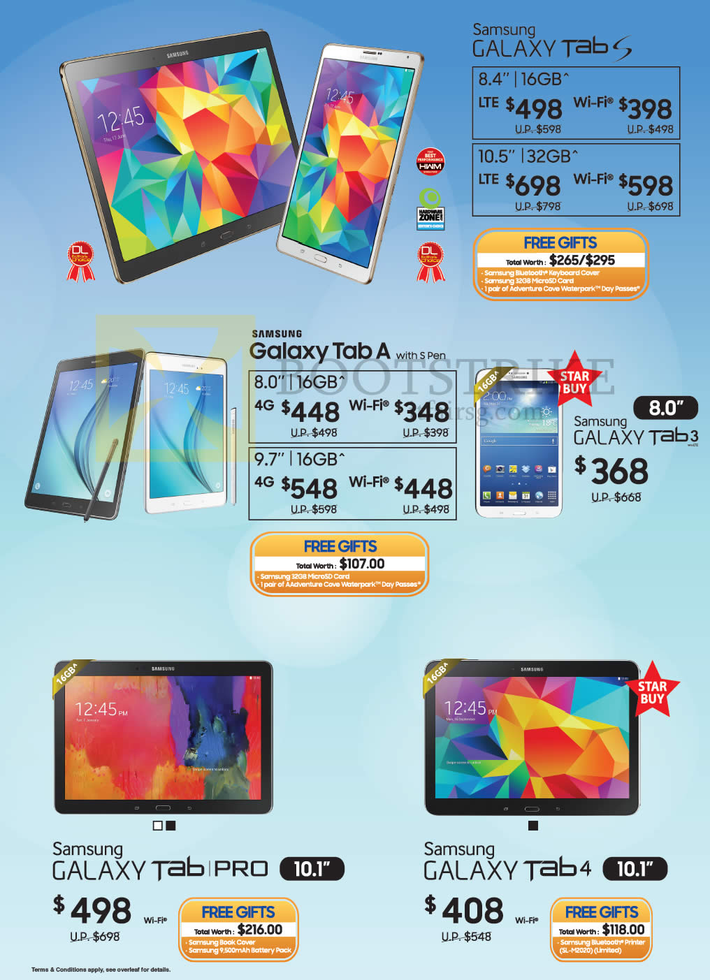 PC SHOW 2015 price list image brochure of Samsung Tablets Galaxy Tab S, Tab A, Tab 3, Tab Pro, Tab 4