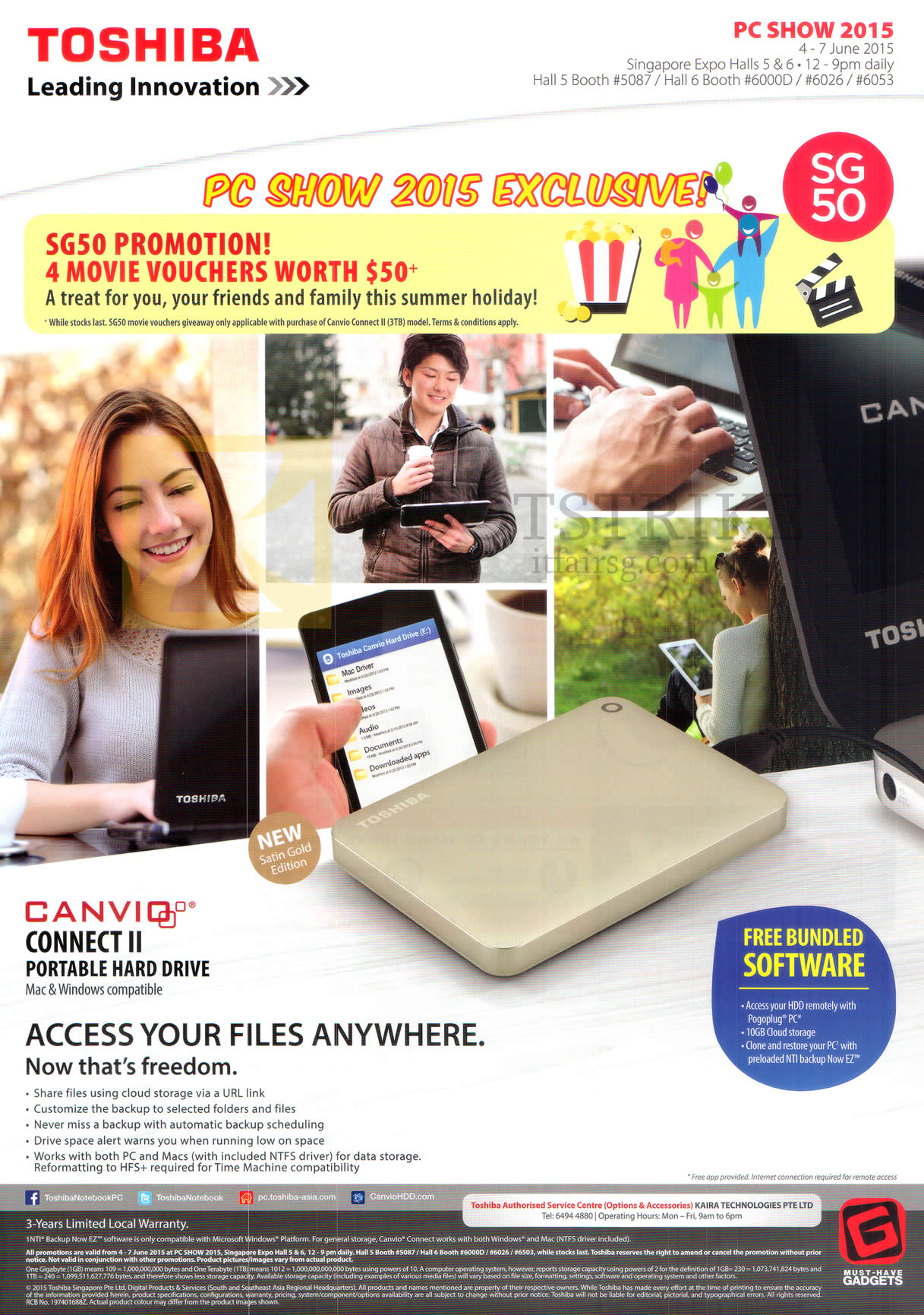 PC SHOW 2015 price list image brochure of Toshiba Canvio Connect II Portable Hard Disk Drive