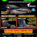 Notebooks Aorus X3, X7, X7 Pro, Free Gaming Pack