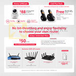 1Gbps Unlimited Fibre 50.00, Routers, Fibre Addons Home Livecam, Call Plus Pack
