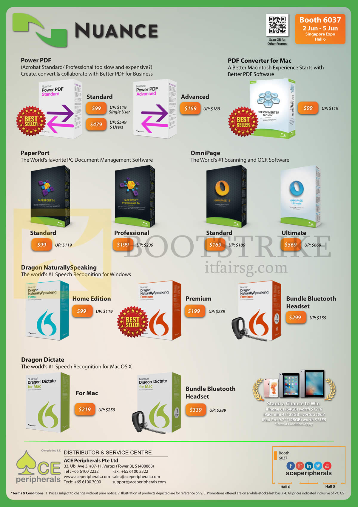 PC SHOW 2016 price list image brochure of ACE Peripherals Nuance Software Series Power PDF, PDF Converter, PaperPort, Omnipage, Dragon Dictate, Naturally Speaking