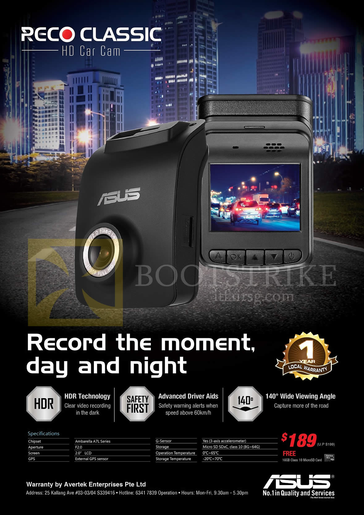 PC SHOW 2016 price list image brochure of ASUS RECO Car Cam HDR