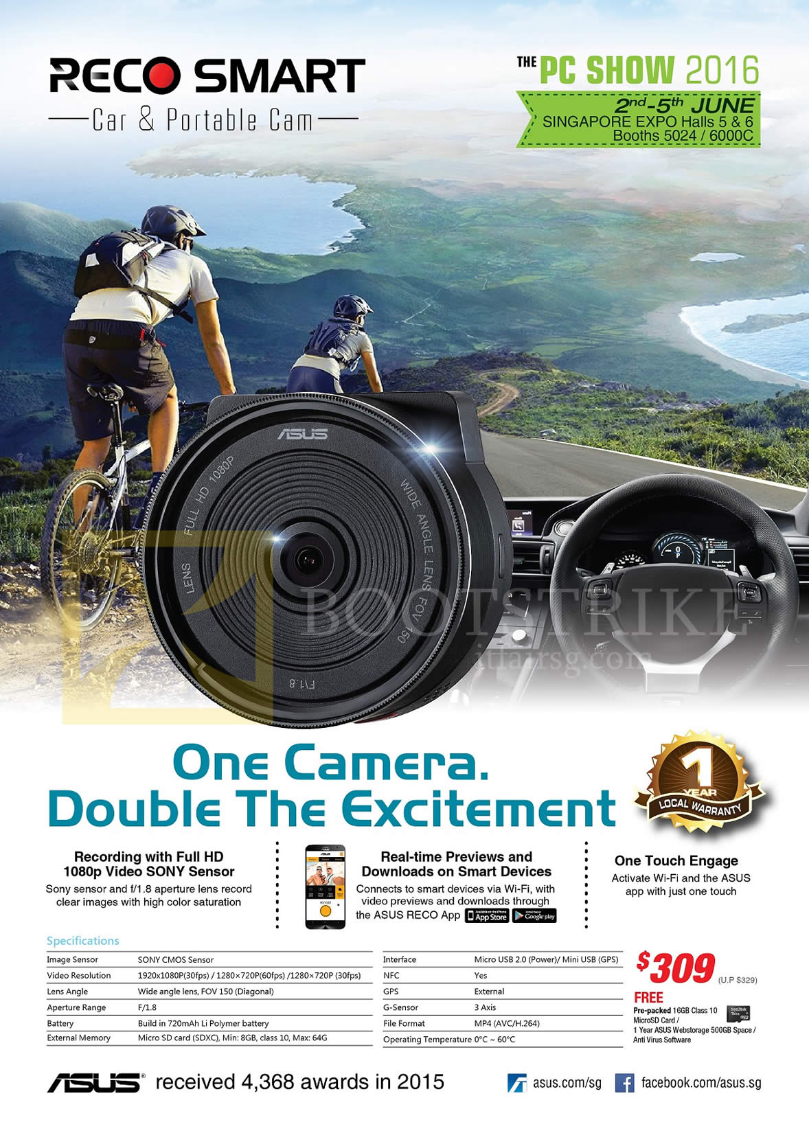 PC SHOW 2016 price list image brochure of ASUS RECO Car Cam