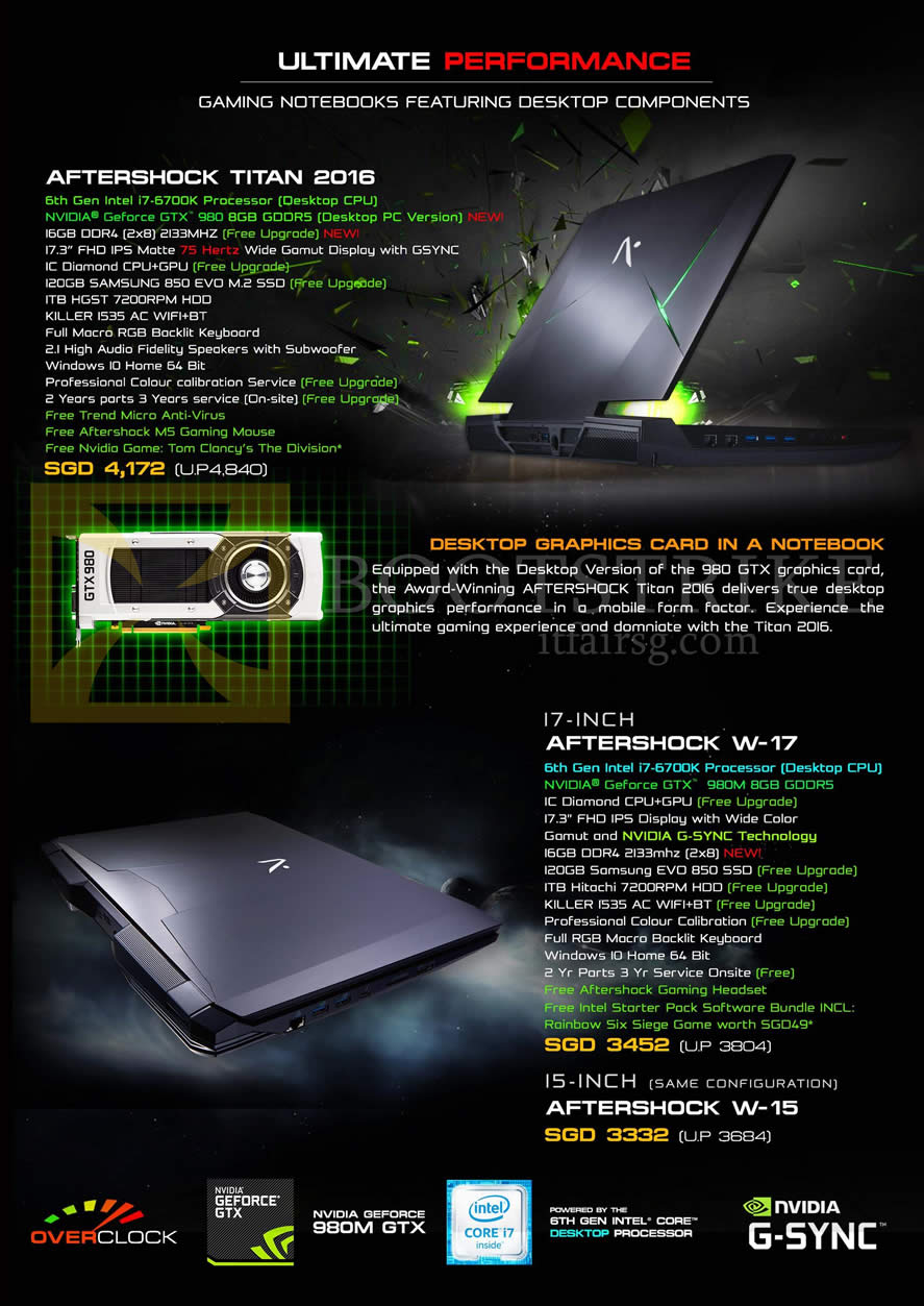 PC SHOW 2016 price list image brochure of Aftershock Notebooks Titan 2016, W-17