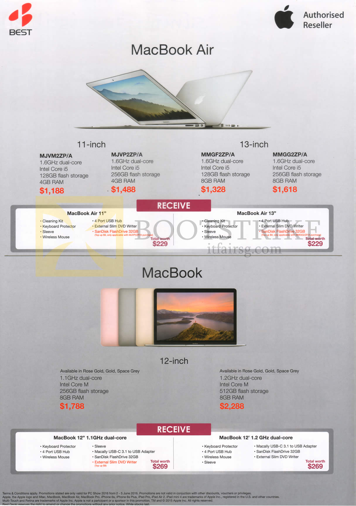 PC SHOW 2016 price list image brochure of Best Denki Apple MacBook Air Notebook, MacBook, MJVM2ZP, MJVP2ZP, MMGF2ZP, MMGG2ZP