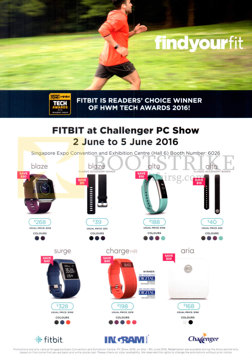 PC SHOW 2016 price list image brochure of Challenger Fitbit Fitness Trackers Blaze, Alta, Surge, Charge HR, Aria