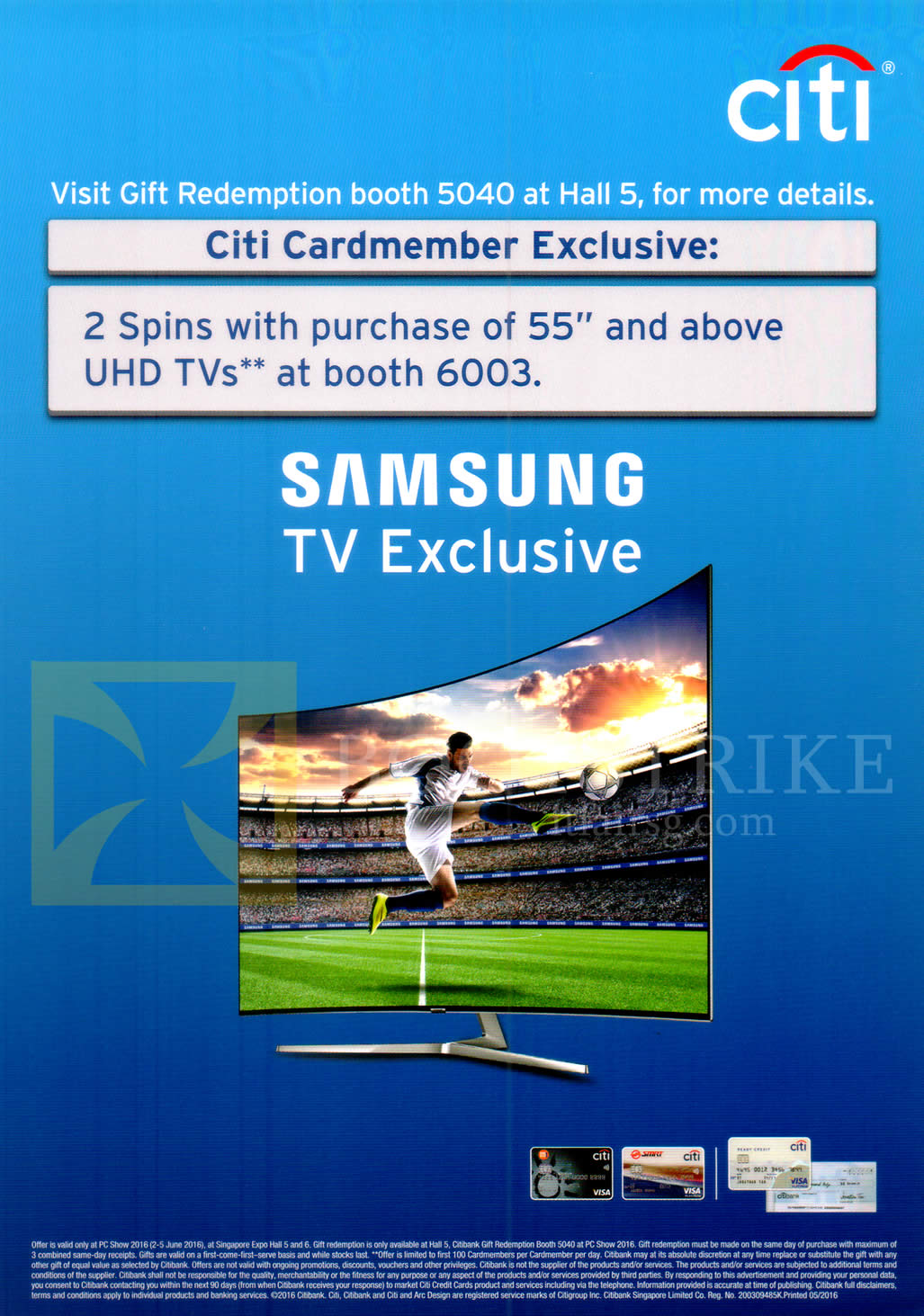 PC SHOW 2016 price list image brochure of Citibank Citi Cardmember Samsung TV Exclusive 2 Spins