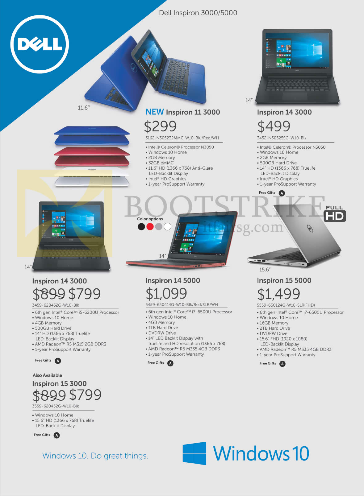 PC SHOW 2016 price list image brochure of Dell Notebooks Inspiron 11 3000, 14 3000, 14 5000, 15 5000, 15 3000