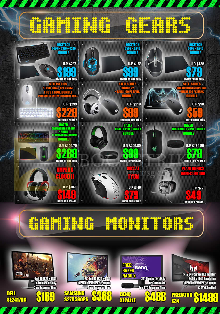 PC SHOW 2016 price list image brochure of Gamepro Accessories Mouse, Keyboard, Headset, Monitors Dell Sasmung Benq Predator
