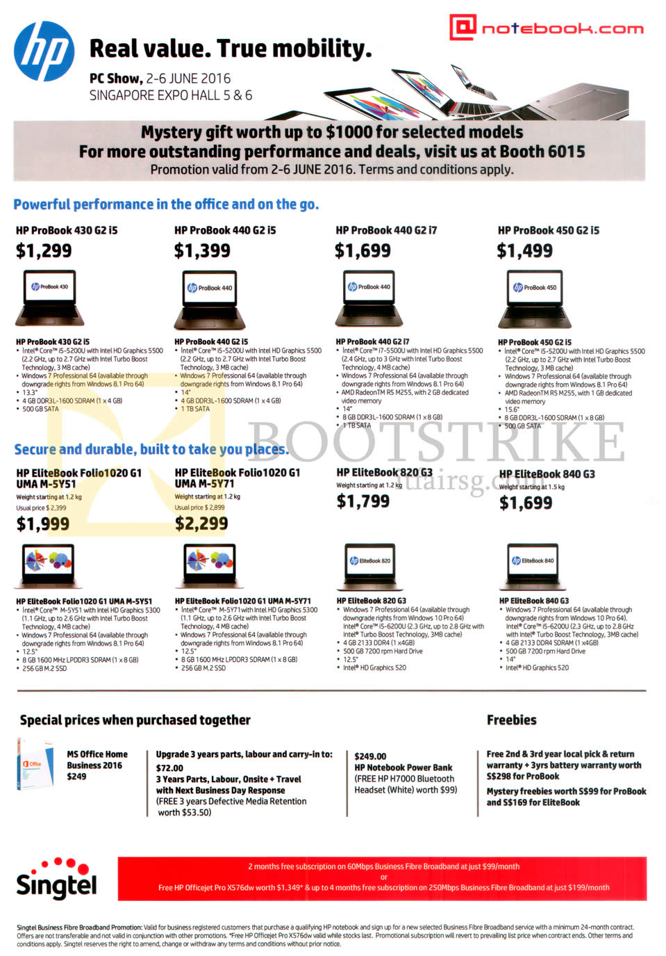 PC SHOW 2016 price list image brochure of HP Notebooks ProBook 430 G2 I5, 440 G2 I5, 440 G2 I7, 450 G2 I5, EliteBook Folio 1020 G1 UMA M-5Y51, 820 G3, 840 G3