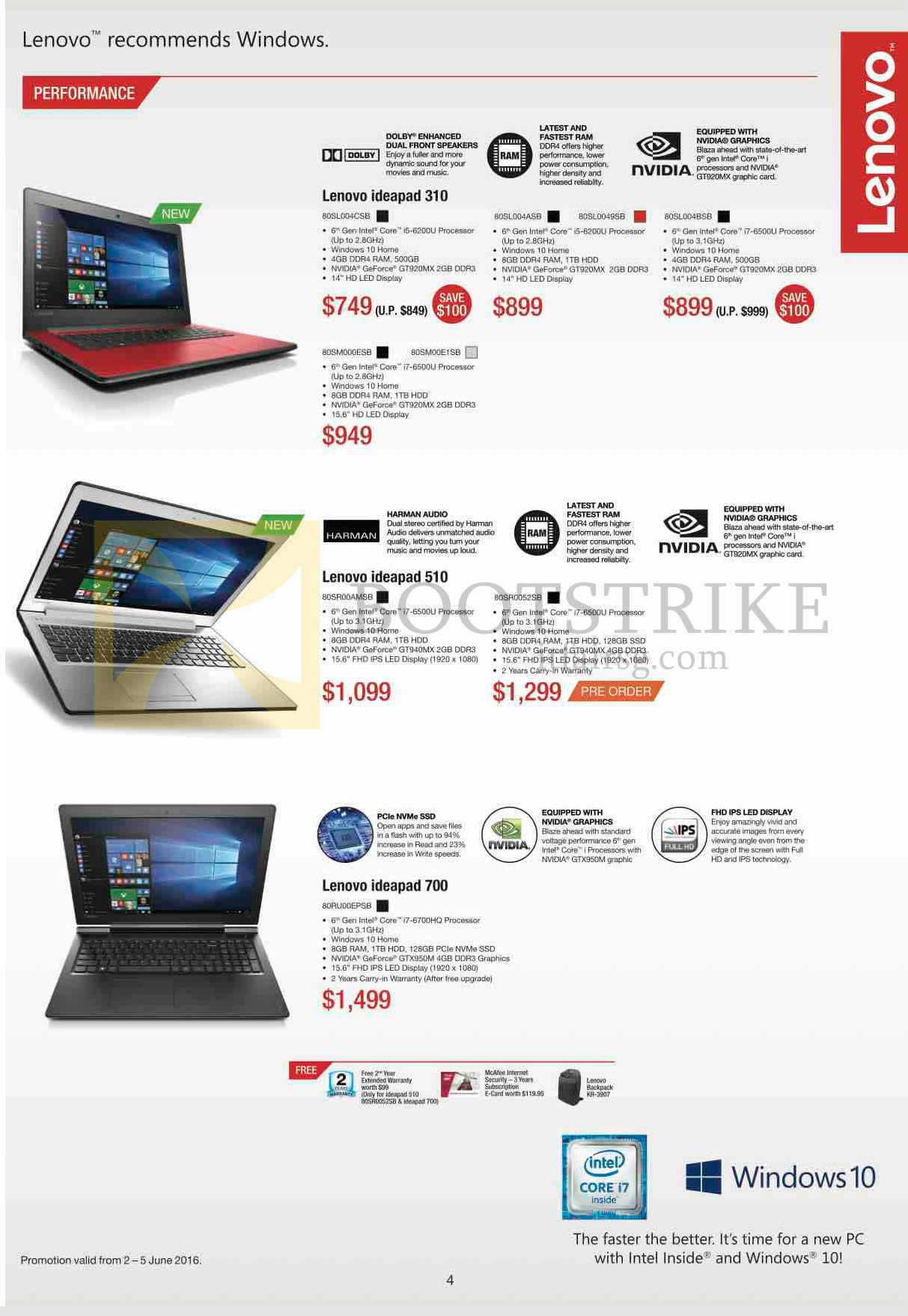 PC SHOW 2016 price list image brochure of Lenovo Notebooks Ideapad 310, 510, 700