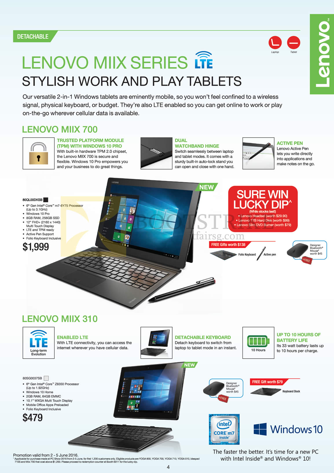 PC SHOW 2016 price list image brochure of Lenovo Tablets Miix 700, Miix 310