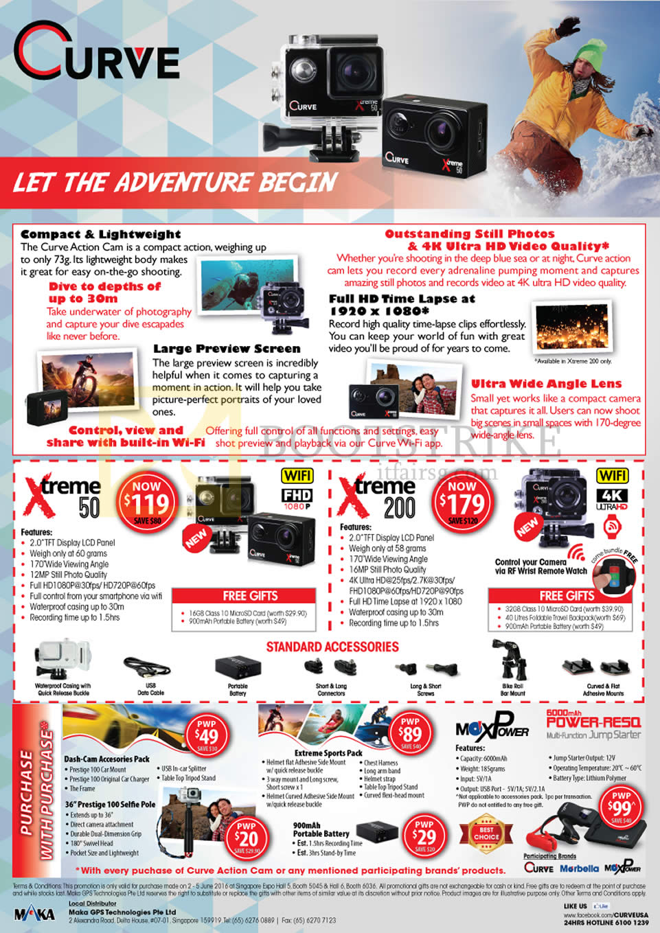 PC SHOW 2016 price list image brochure of Maka GPS Curve Car Video Recorders Xtreme 50, 200, Maxpower RE50