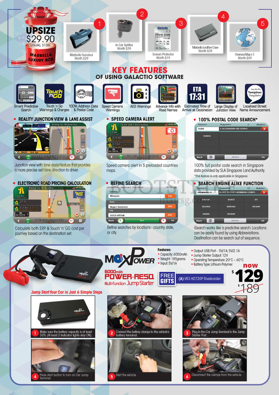 PC SHOW 2016 price list image brochure of Maka GPS Marbella GPS Navigators Features, MaxPower RE50 Multi Function Jumpstarter.jpg