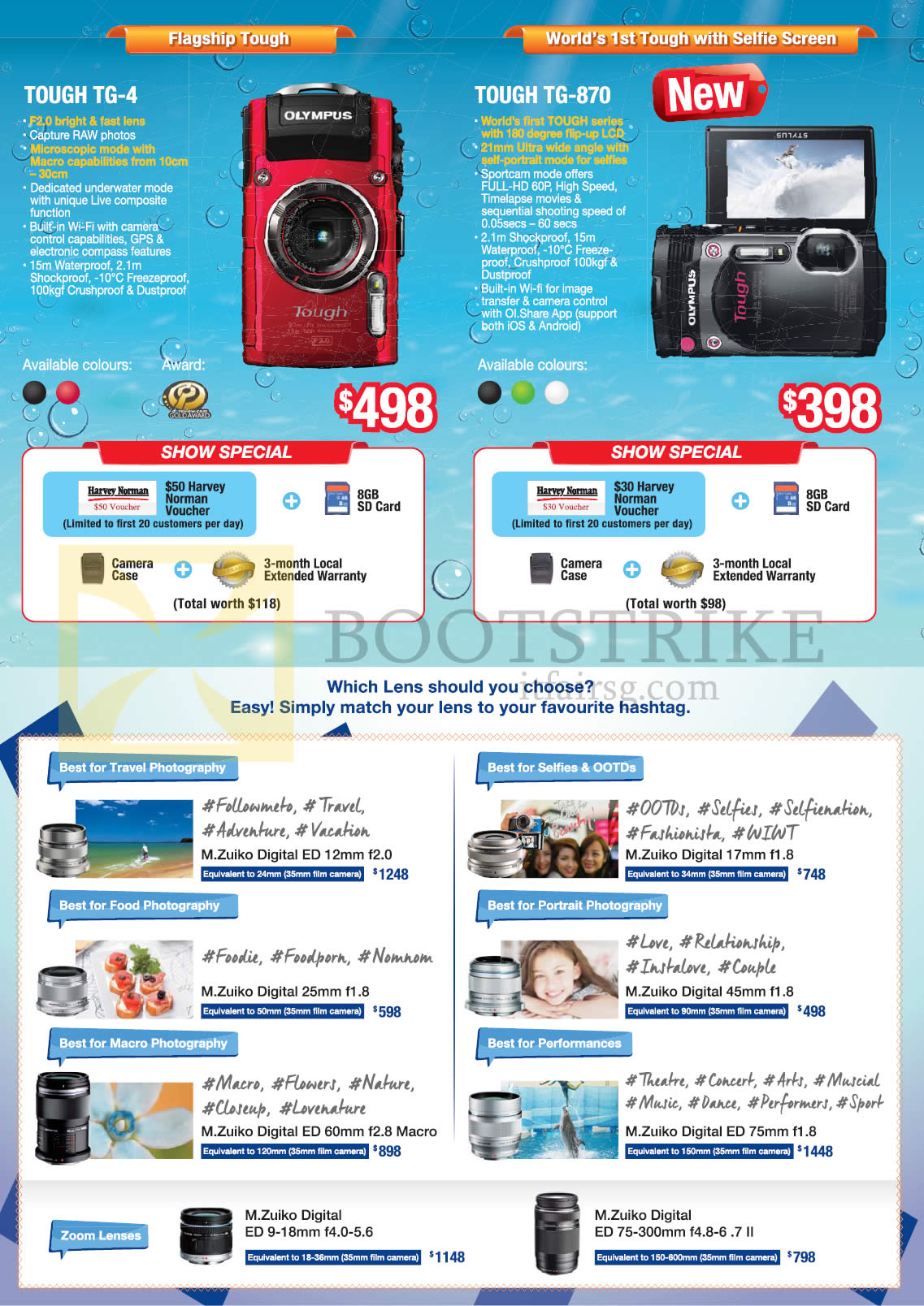 PC SHOW 2016 price list image brochure of Olympus Digital Cameras Tough TG-4, TG-870
