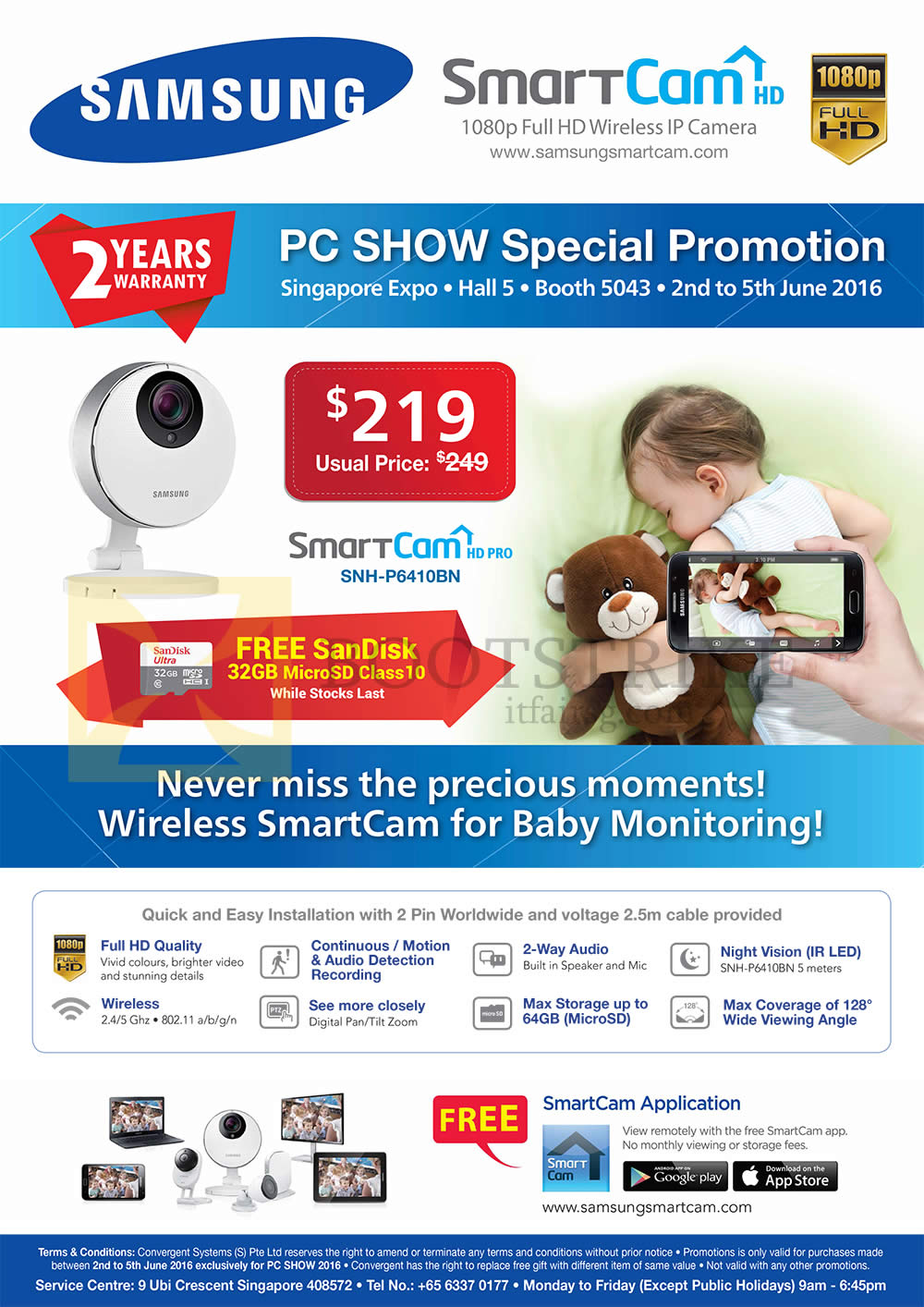 PC SHOW 2016 price list image brochure of Samsung SGVideoPro IP Cameras Smartcam HD Pro SNH-P6410BN