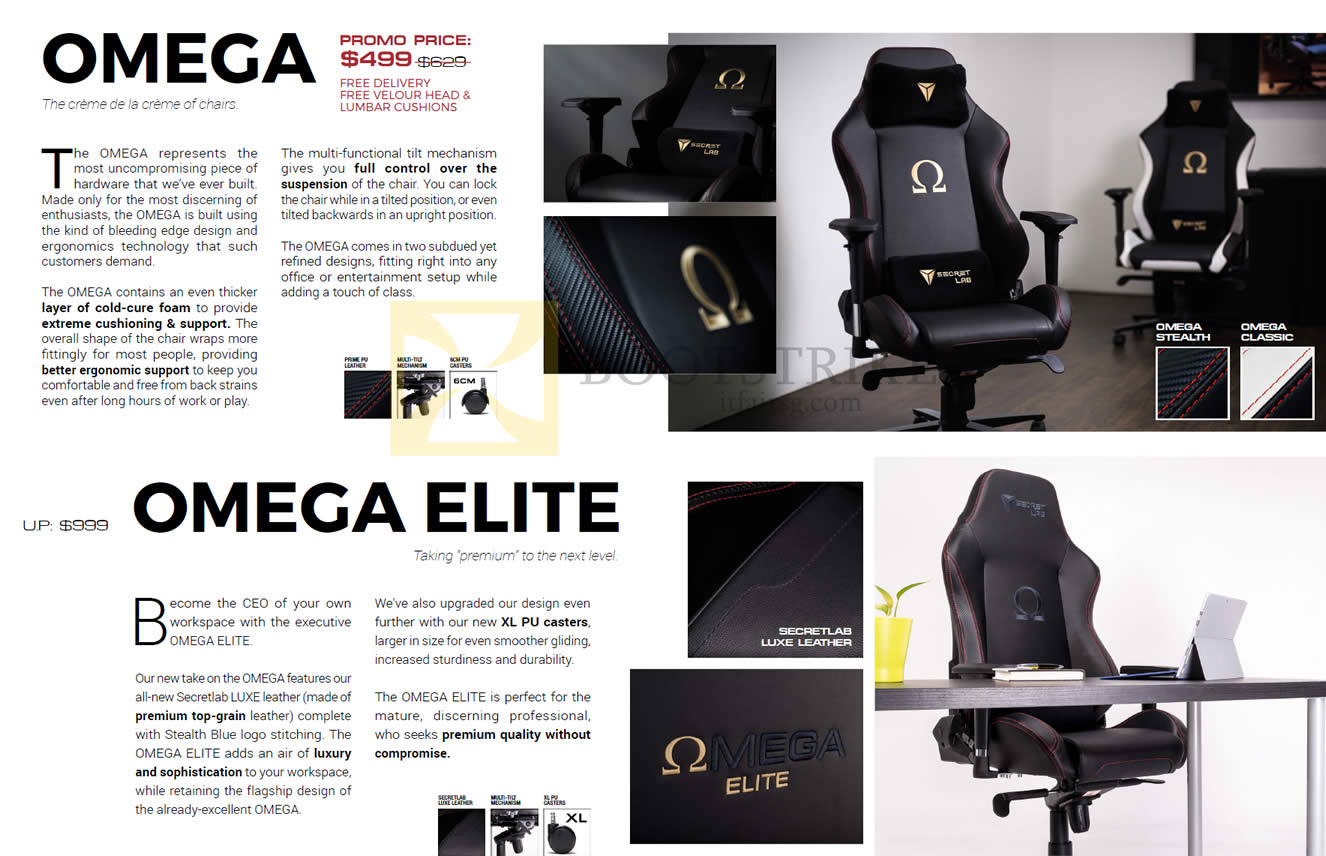 PC SHOW 2016 price list image brochure of Secret Lab Chairs Omega, Omega Elite
