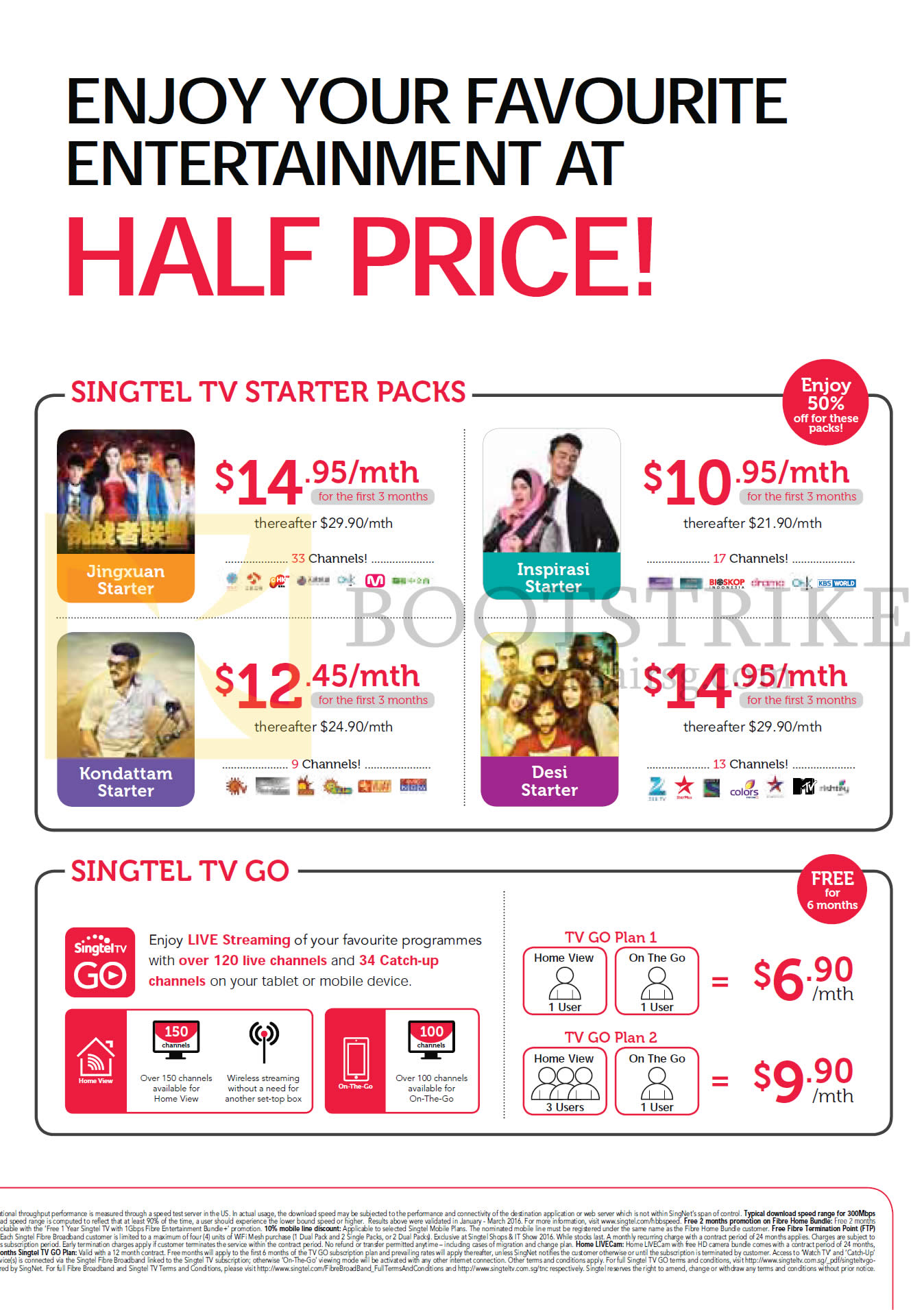 PC SHOW 2016 price list image brochure of Singtel TV Starter Packs, TV GO, Jingxuan Starter, Kondattam Starter, Inspirasi Starter, Desi Starter, TV GO Plan 1, 2