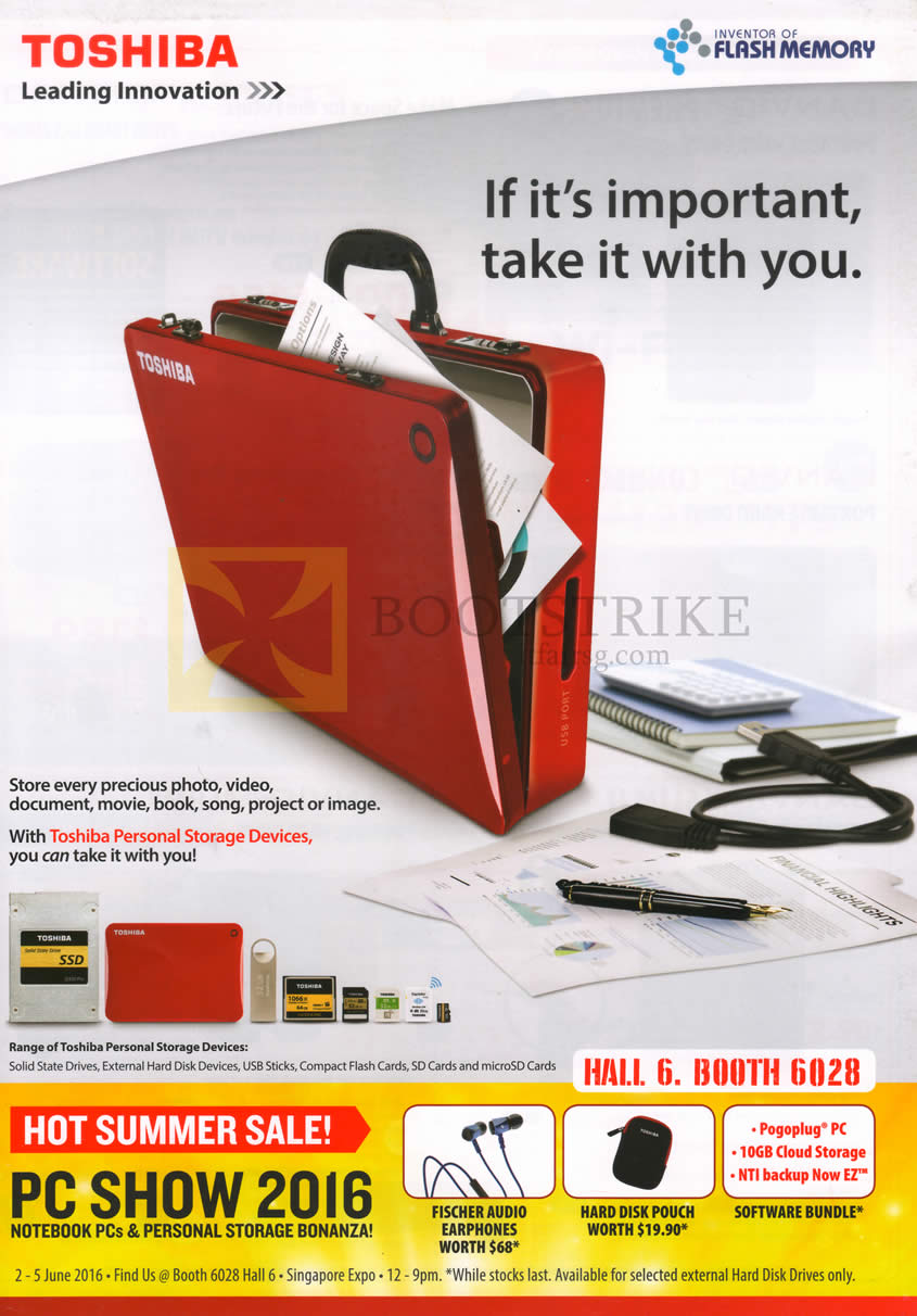 PC SHOW 2016 price list image brochure of Toshiba Personal Storage Devices Hot Summer Sale