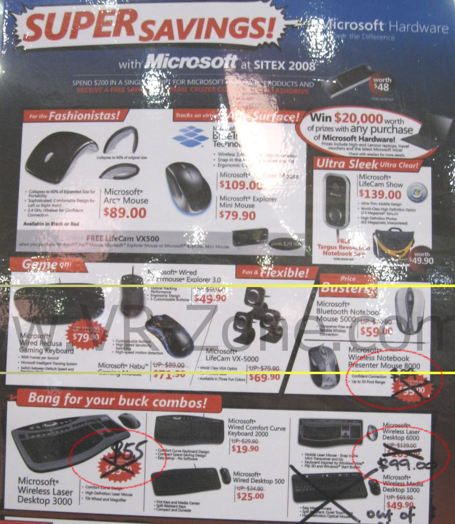 Sitex 2008 price list image brochure of (LAST DAY Deals) VR-Zone Microsoft Wireless Laser Desktop Notebook Presenter Mouse 8000 IMG 1693