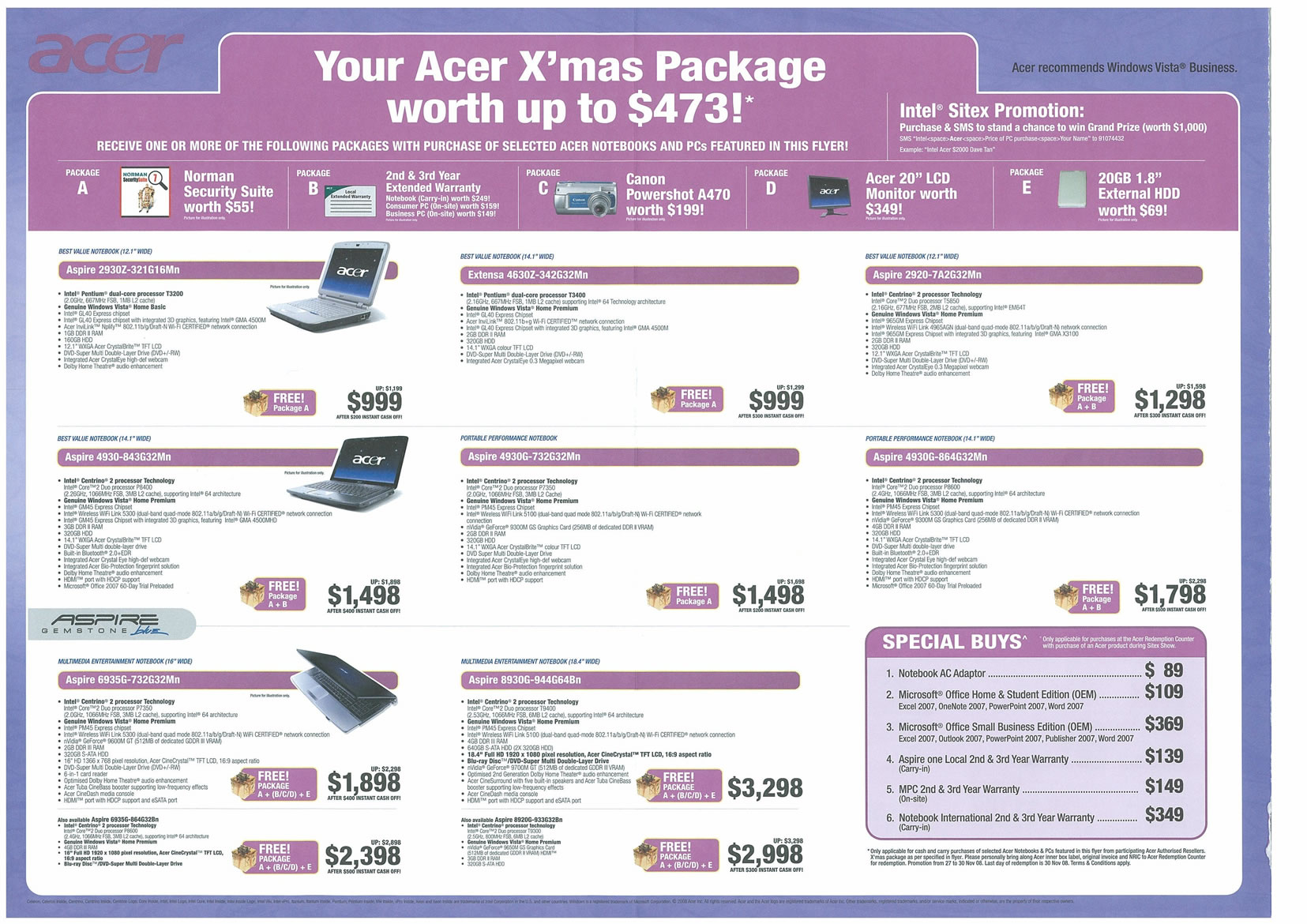 Sitex 2008 price list image brochure of Acer Notebooks Page 2 - Vr-zone Tclong