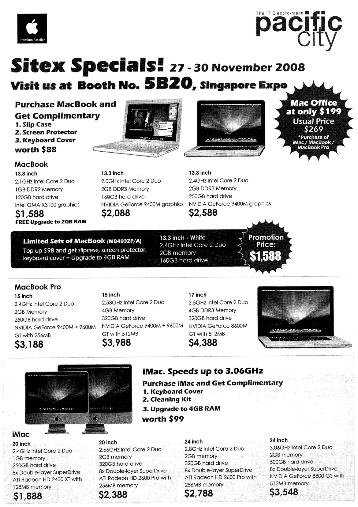 Sitex 2008 price list image brochure of Apple Imac Macbook Pacific City Page 1 - Vr-zone Tclong