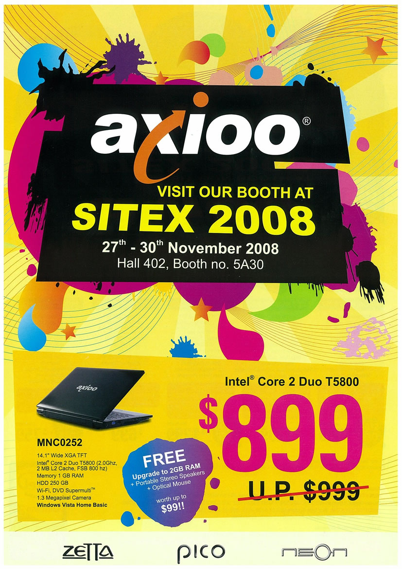 Sitex 2008 price list image brochure of Axioo Notebooks Page 1 - Vr-zone Tclong